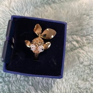 Fish ring. Size 8. Swarovski